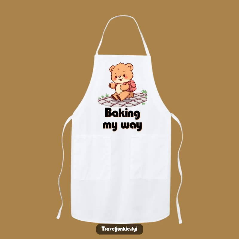 Funny Bear Cub Skipping Apron: Kitchen Fun for Little Chefs