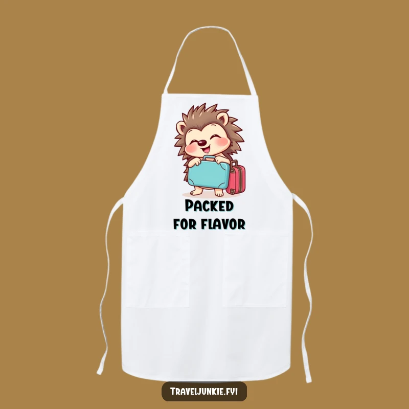 Funny Hedgehog Chef Apron: Cheerful Traveler Cooking Gift