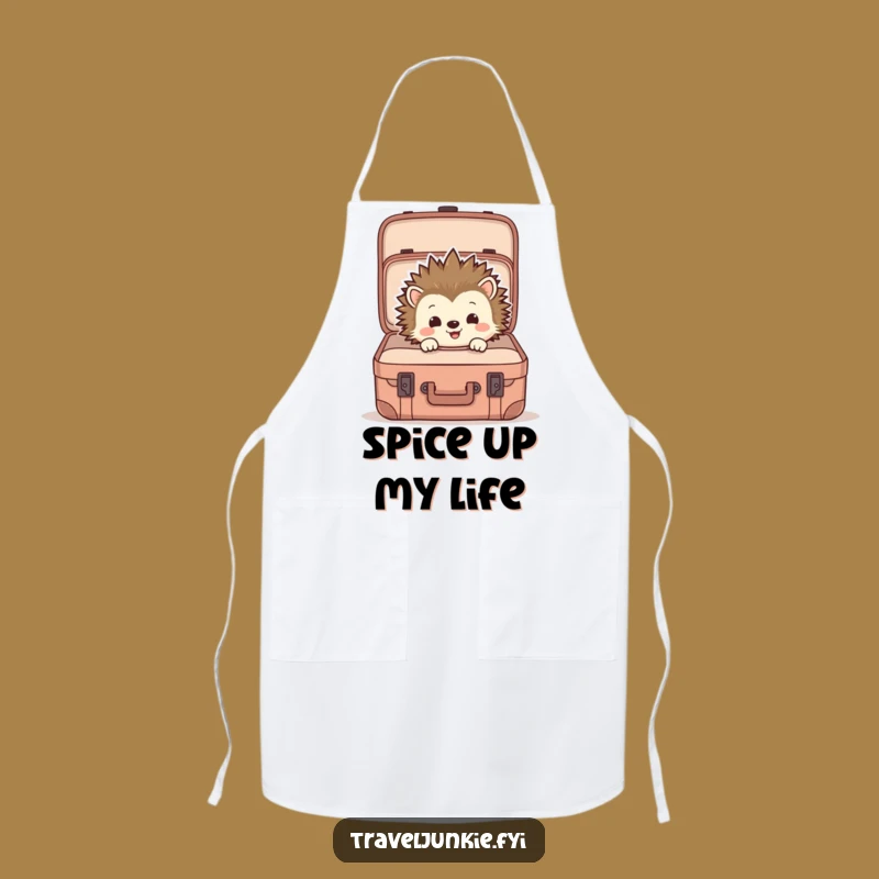 Funny Hedgehog Suitcase Apron: Kitchen Adventures with a Humorous Twist