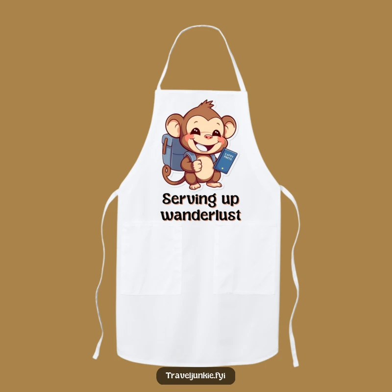 Funny Monkey Chef's Travel Apron A Hilarious Kitchen Adventure Gift