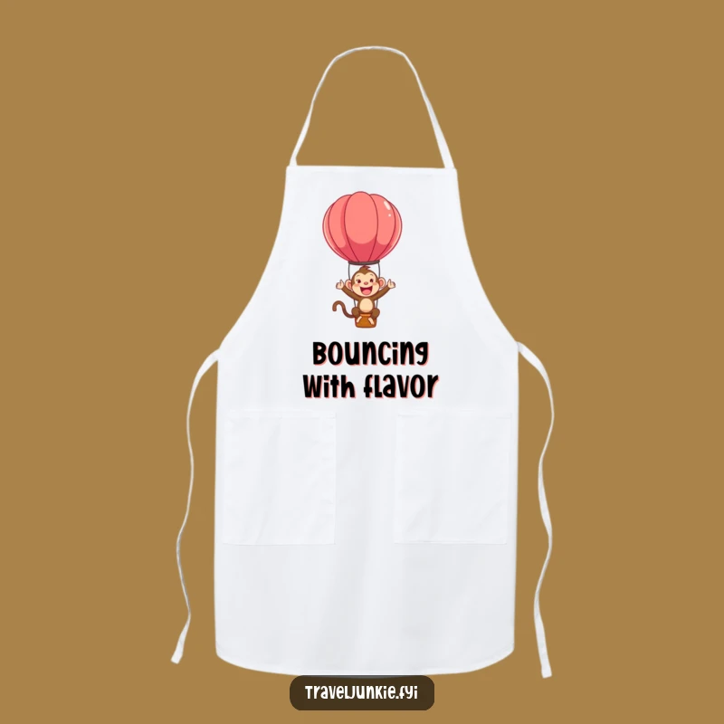 Funny Monkey Hot Air Balloon Apron - Ecstatic Bounce, Perfect Funny Gift