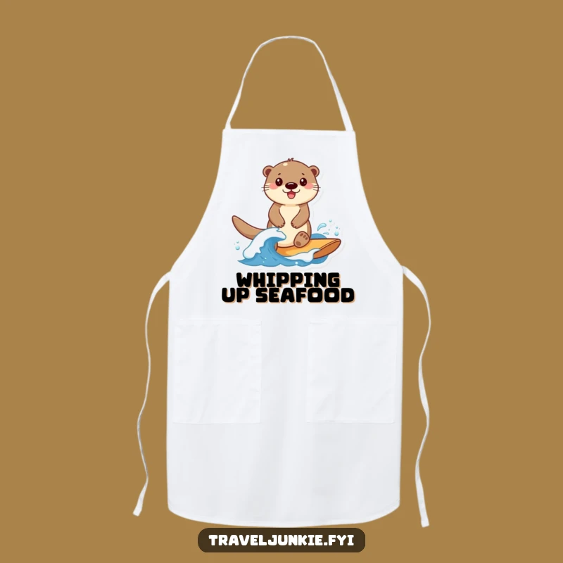 Funny Otter Chef's Apron: Smiling Surfer Otter, Fun Funny Gift for Cooks