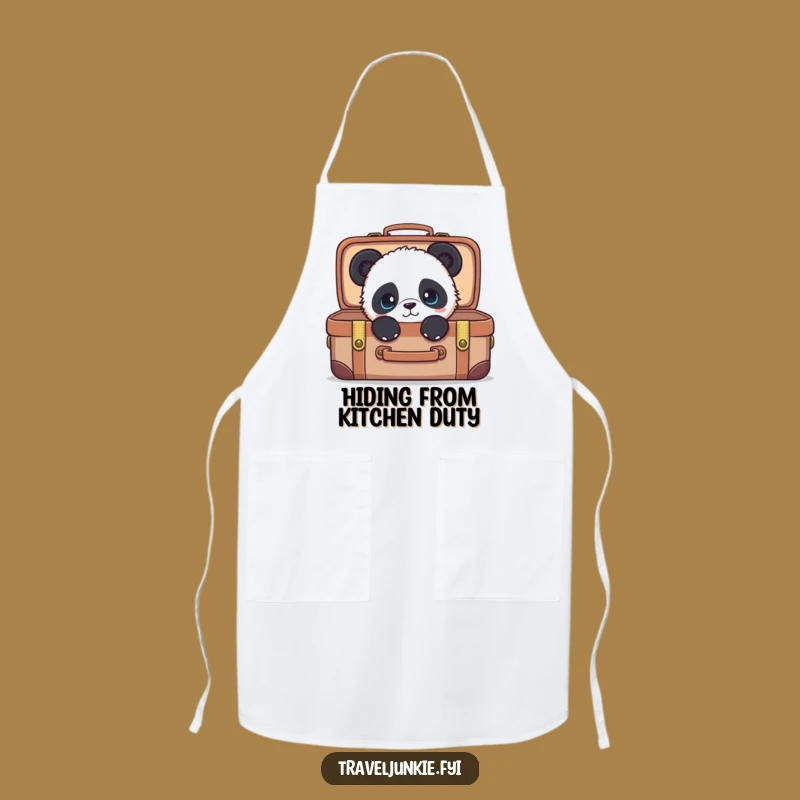 Funny Panda Suitcase Apron: Cook with Curious Flair!