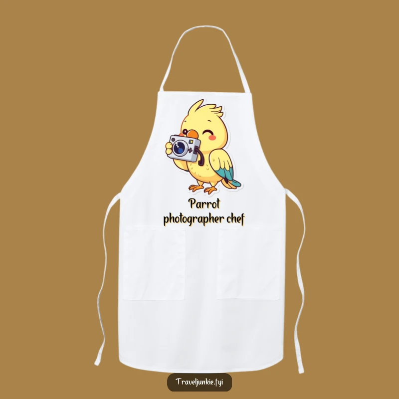 Funny Parrot Chef's Apron: Cheerful Photographer's Kitchen Wear, Gift
