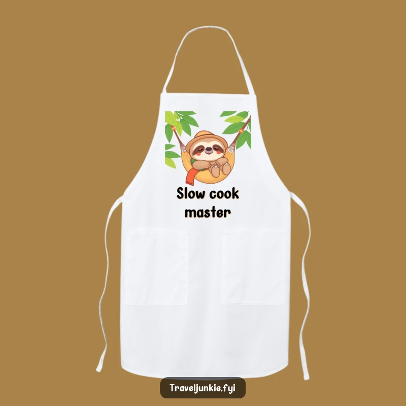 Funny Sloth Traveler Apron: Content Kitchen Relaxer, Hilarious Gift
