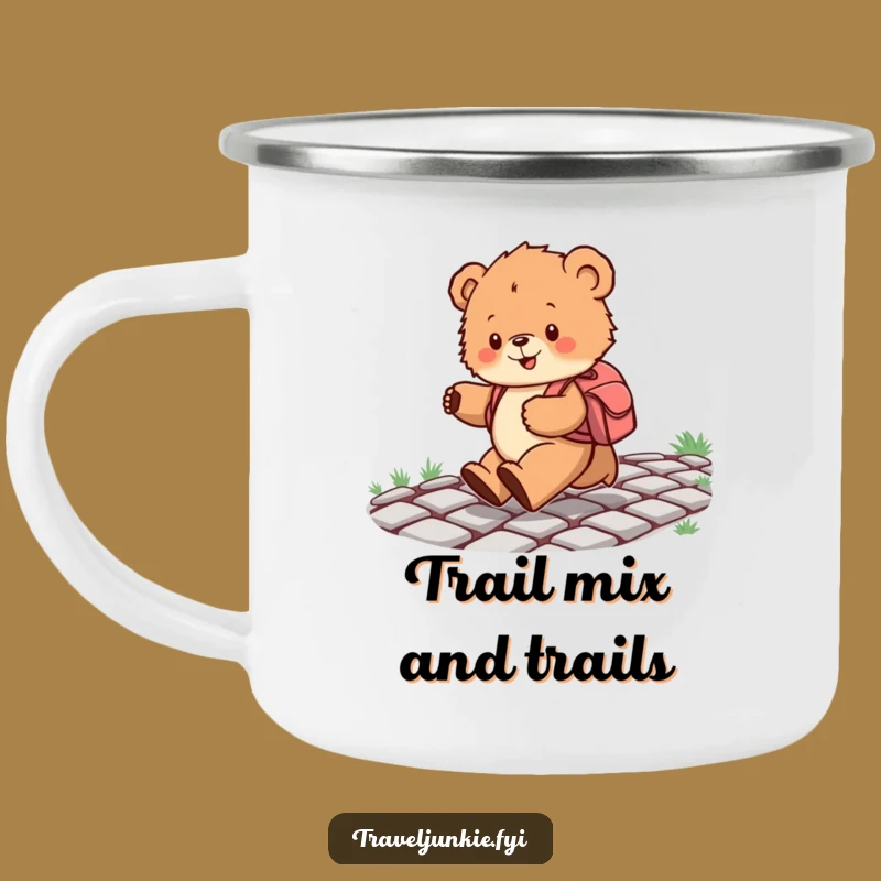 Funny Bear Cub Skipping Camping Mug: Durable and Cheerful Outdoor Companion