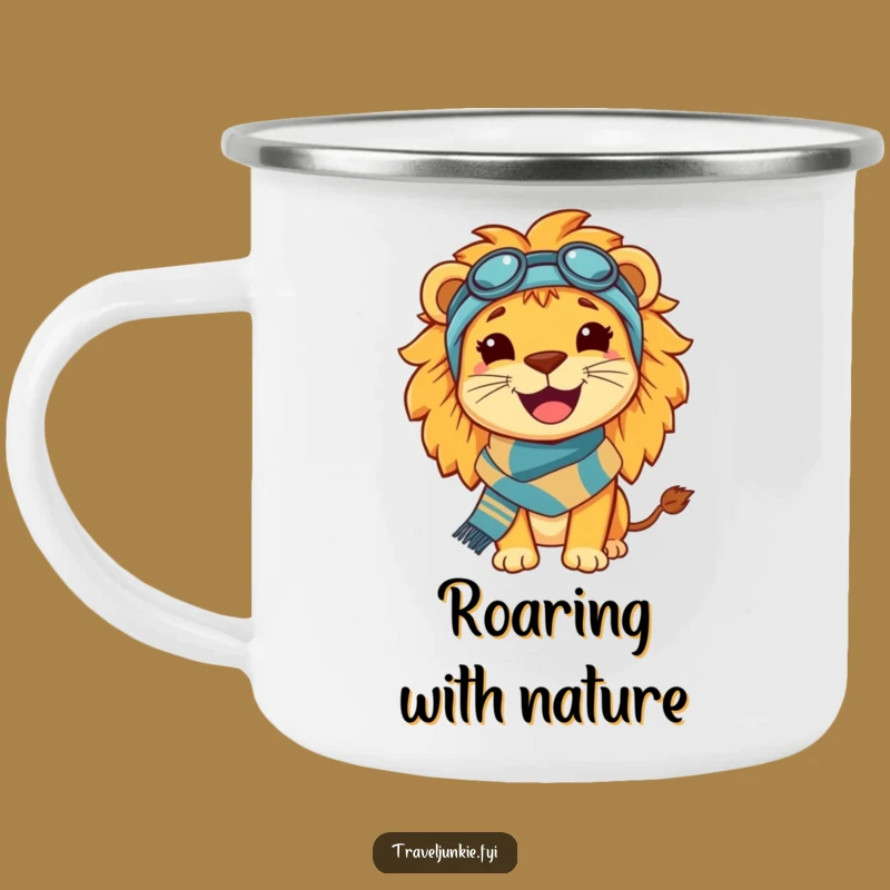 Funny Lion Travel Camping Mug: Enjoy Adventures with a Happy King