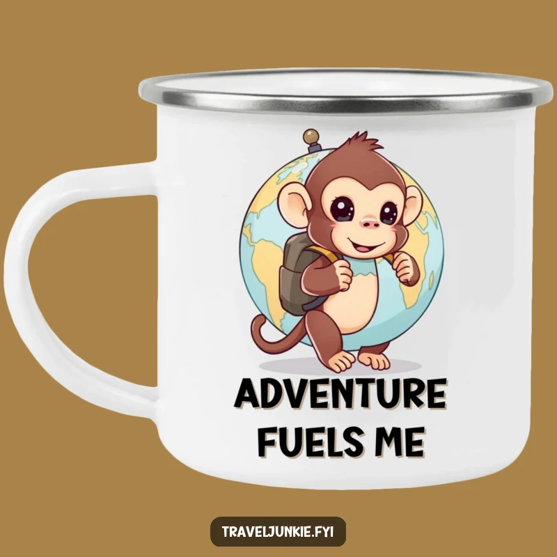 Funny Monkey Adventure Camping Mug: Explore with Humor Outdoors, Perfect Gift