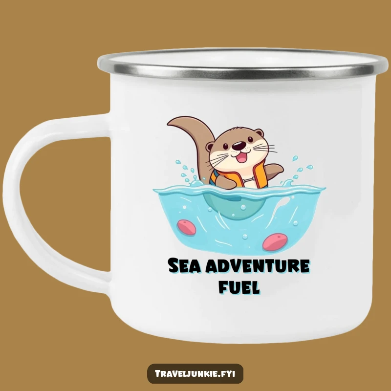Funny Otter Life Vest Camping Mug: Durable Adventure Sip!