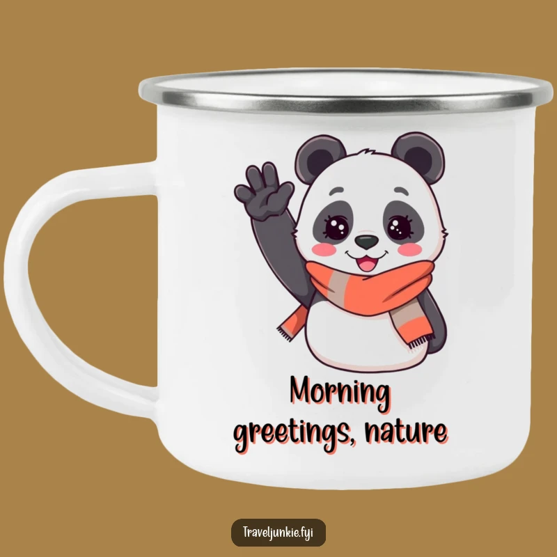 Funny Panda Adventure Camping Mug: Friendly Humor Outdoors, Perfect Gift