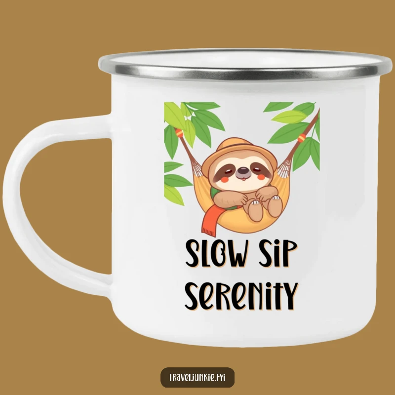 Funny Sloth Traveler Camping Mug: Durable Hammock Cup, Outdoor Gift