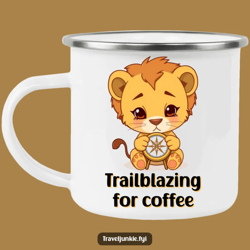 Funny Lion Cub Campfire Mug: Adventure Fuel for Outdoor Enthusiasts