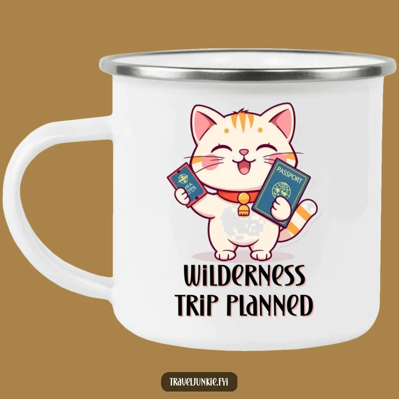 Funny Cat Campfire Mug: Trailside Travels, Perfect Humorous Gift for Outdoors