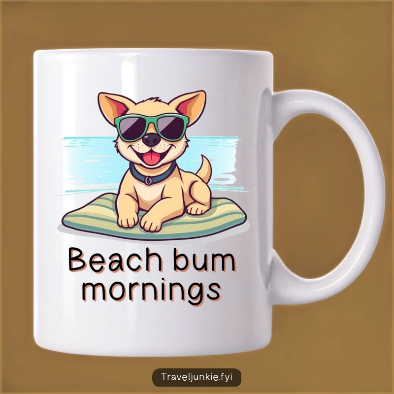 Funny Dog Sunglasses Beach Mug - Relaxed Pup Vacation Gift