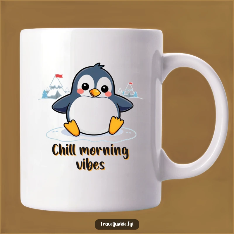 Funny Penguin Sliding Mug: Playful Character Gift for Ice Lovers