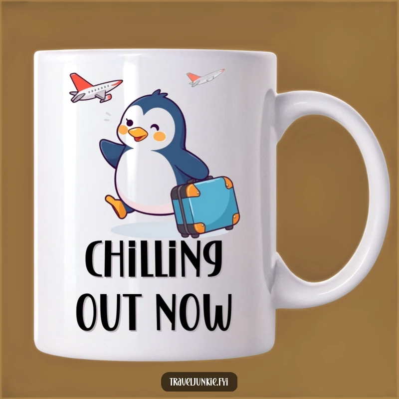 Funny Penguin Traveler Mug A Happy Waddle Gift For Aviation Fans