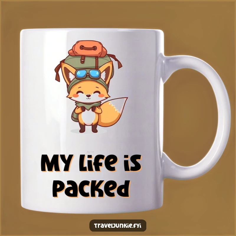 Funny Fox Traveler Mug - Perfect Humorous Gift for the Overpacked Adventurer