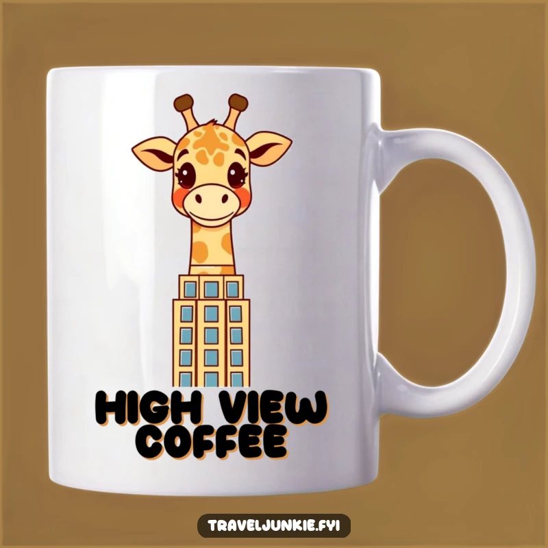 Funny Giraffe Skyscraper Mug: Cheerful Character Gift for City Lovers