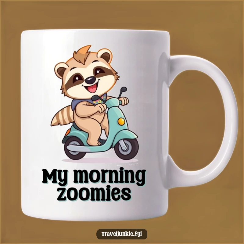 Funny Sloth Scooter Mug: Energetic Animal Gift for Coffee Lovers
