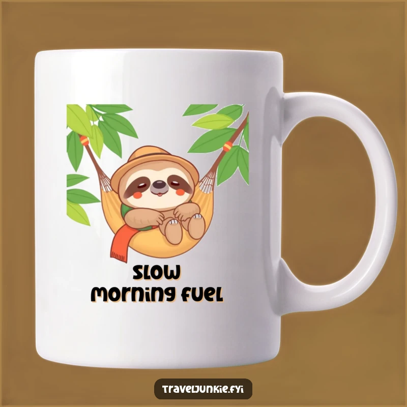 Funny Sloth Traveler Mug: Content Relaxer in Hammock, Hilarious Gift