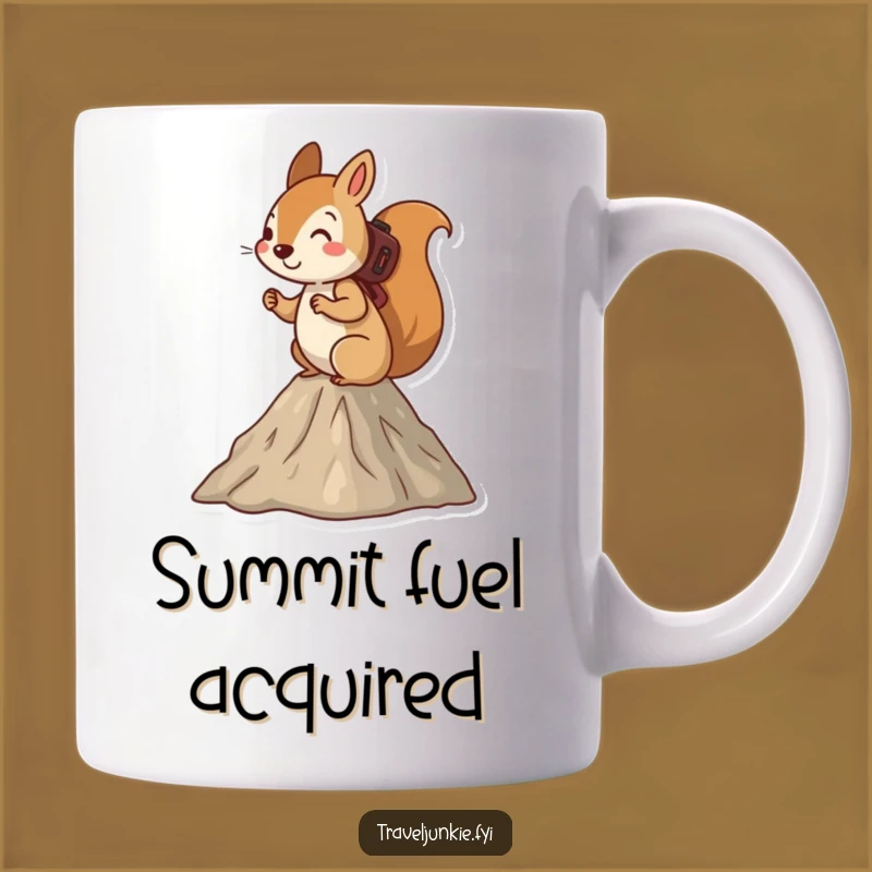 Funny Squirrel Mountain Hike Mug - Adventurous Climber Character Gift