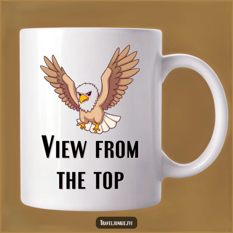 Funny Eagle Traveler Mug: Majestic View, Perfect Funny Gift