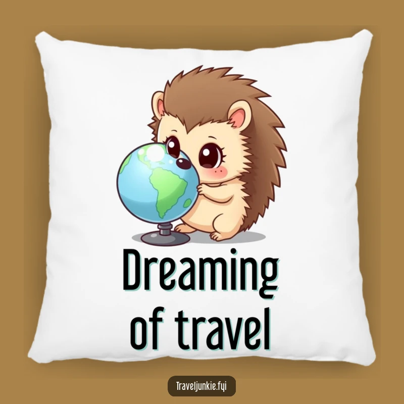 Funny Hedgehog Globe Pillow - Curious Traveler Comfort Gift for Naps