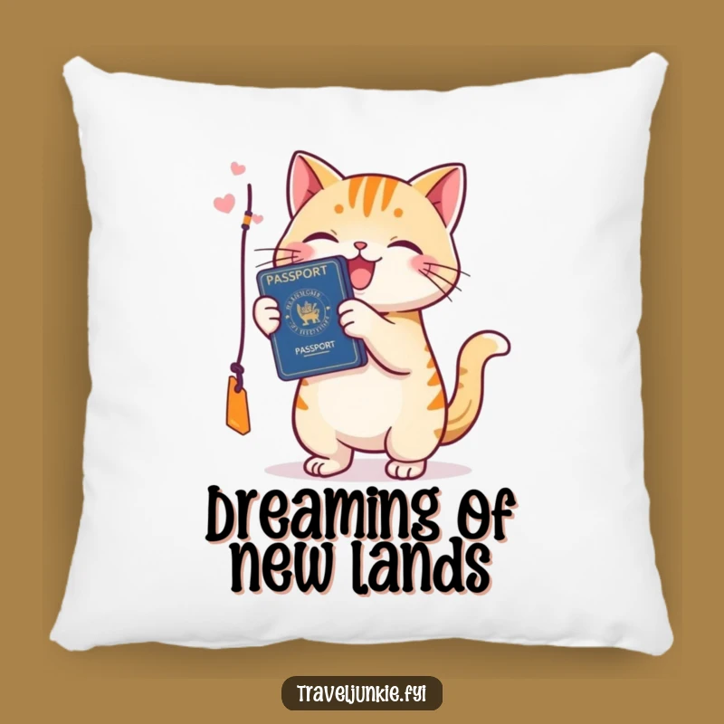 Funny Cat Passport Pillow - Cozy Happy Traveler Comfort Gift