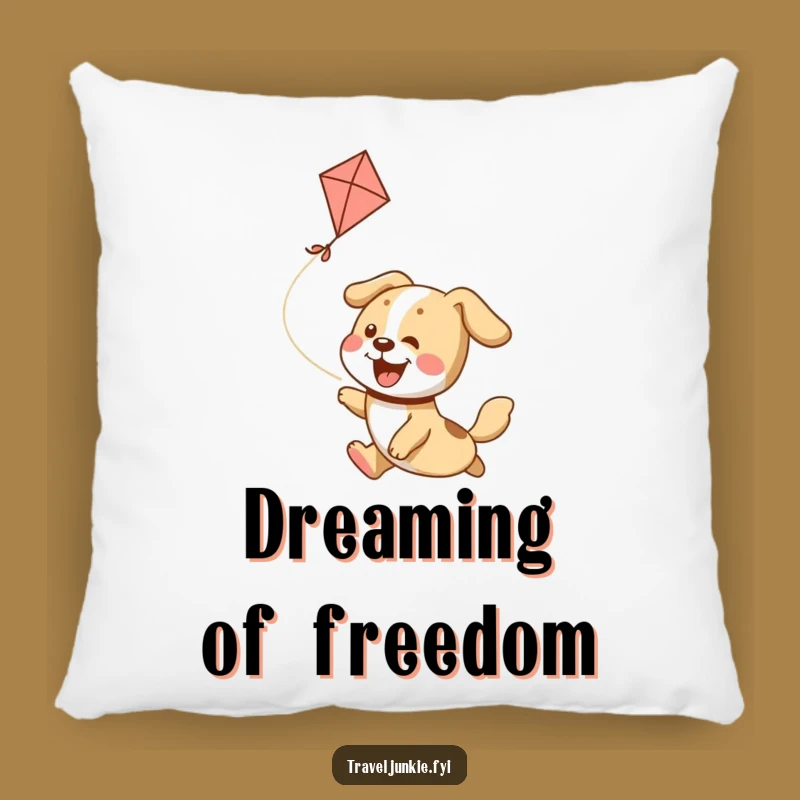 Funny Dog Kite Chase Pillow: Cozy Canine Comfort, Hilarious Decor, Perfect Funny Gift!