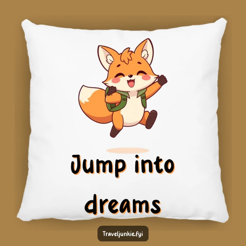 Funny Fox Jump Pillow: Relax with a Triumphant Playful Fox
