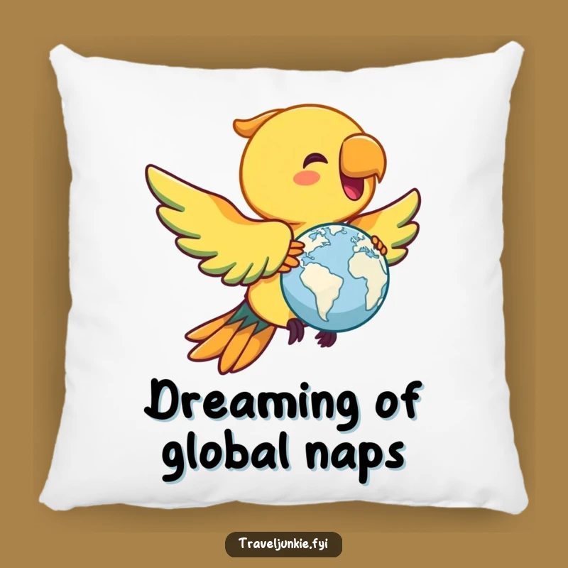 Funny Parrot Globe Pillow: Comfy & Colorful Travel Decor!