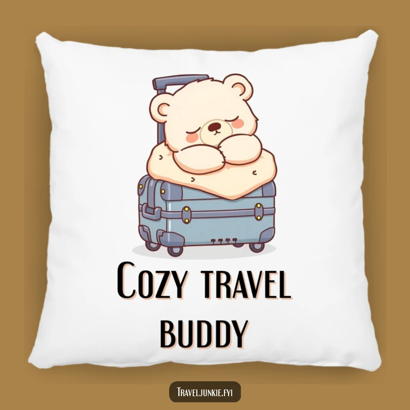 Funny Sleepy Bear Cub Pillow: Cozy Traveler Accent Pillow Gift!