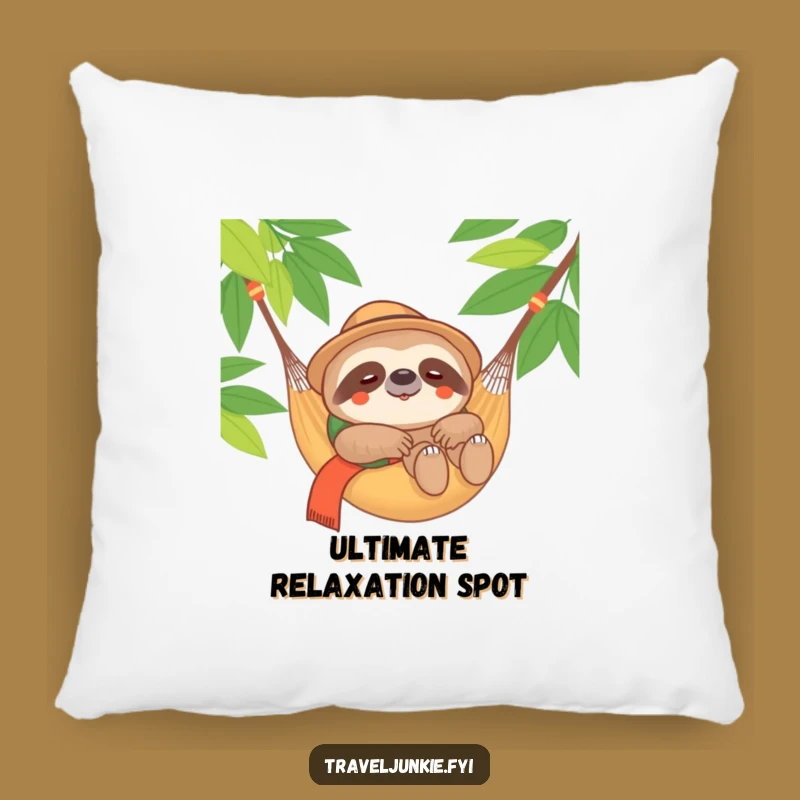 Funny Sloth Traveler Pillow: Comfy Hammock Lounger, Cozy Gift