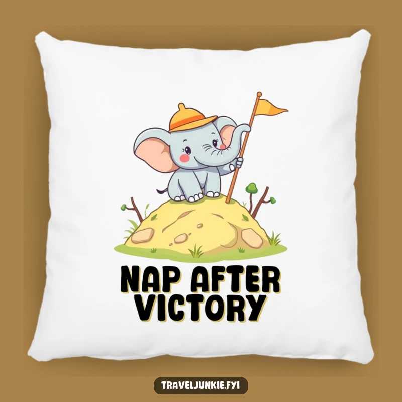 Funny Elephant Explorer Pillow: Comfy Celebration Cushion, Cozy Gift