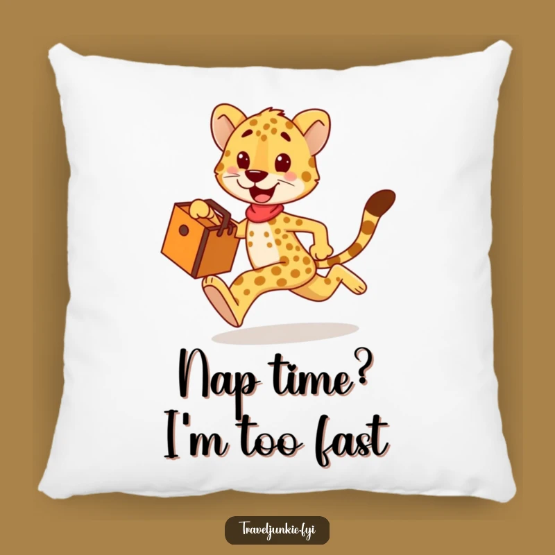 Funny Cheetah Travel Pillow: Comfy Speed & Humor!