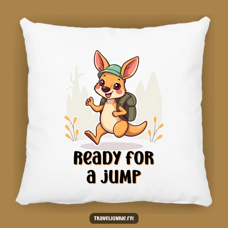 Funny Kangaroo Explorer Pillow: Comfy Hopping for Your Space
