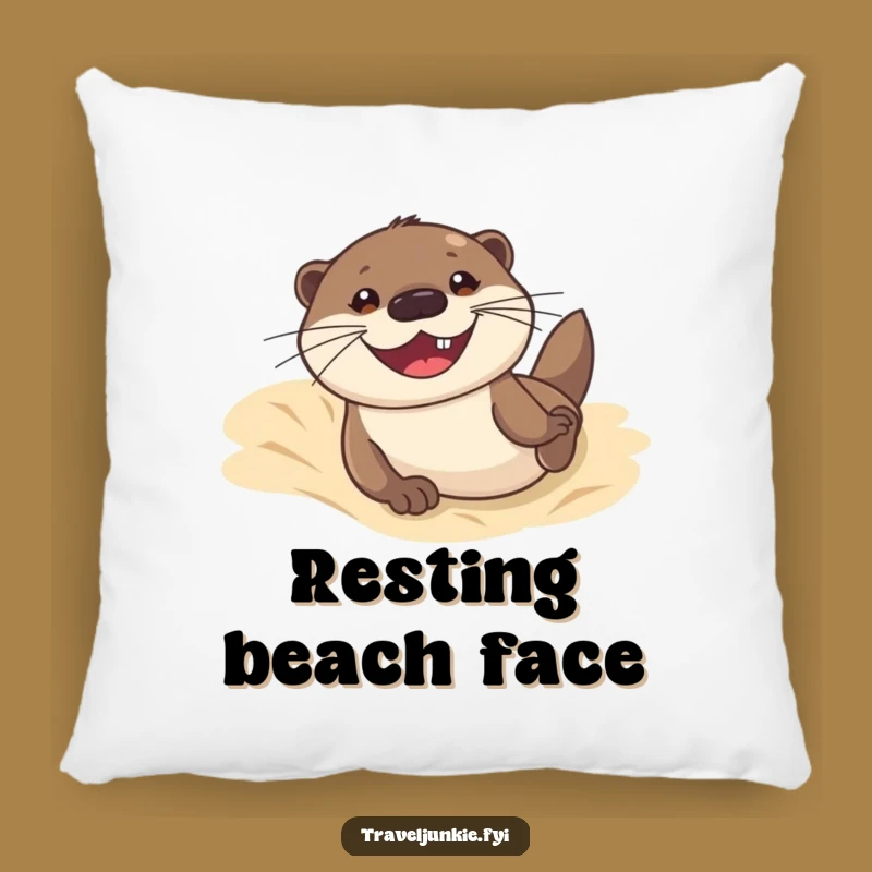 Funny Otter Dune Sliding Pillow: Soft Accent for Cozy, Beach-Themed Spaces
