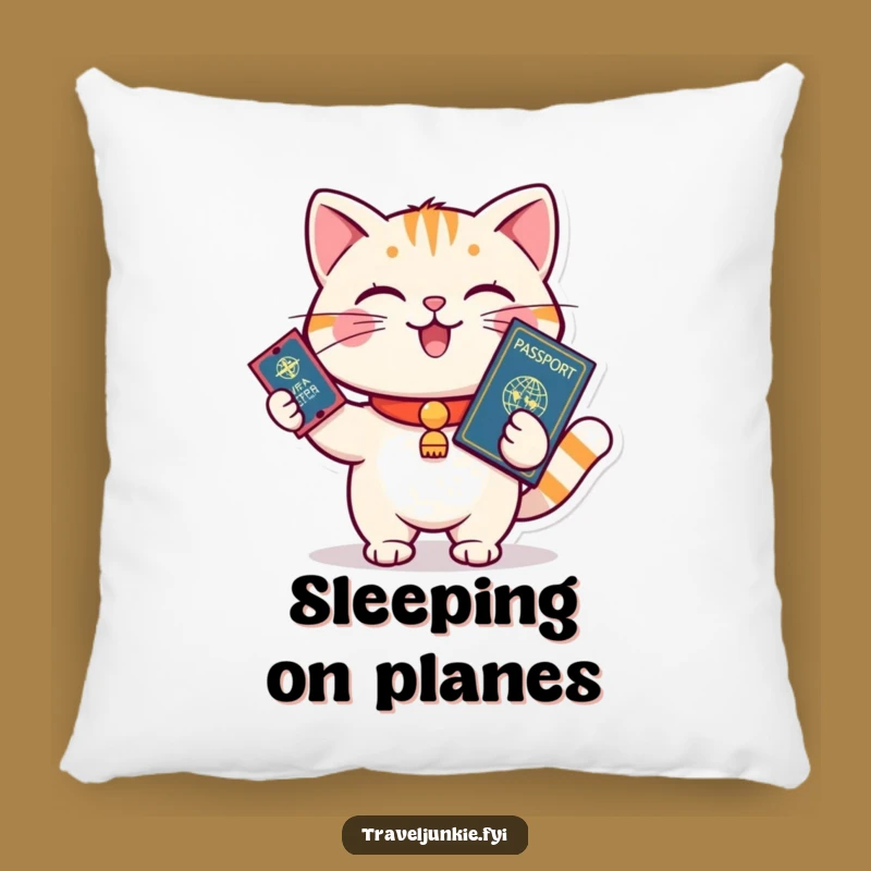 Funny Cat Cuddle Pillow: Travel Dreams, Perfect Humorous Gift for Comfort