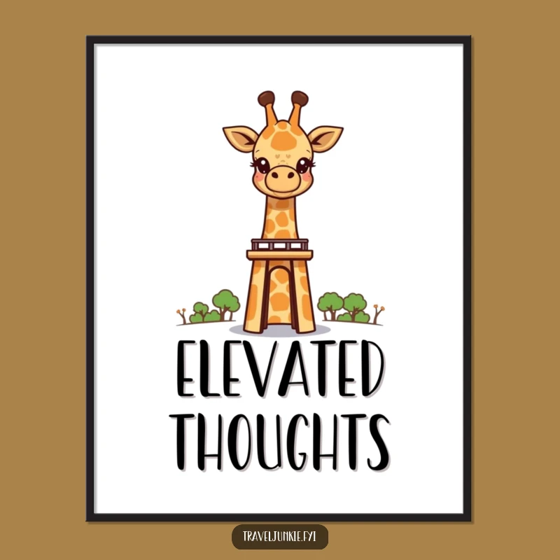 Funny Giraffe Landmark Digital Art: Curious Explorer Download Gift!