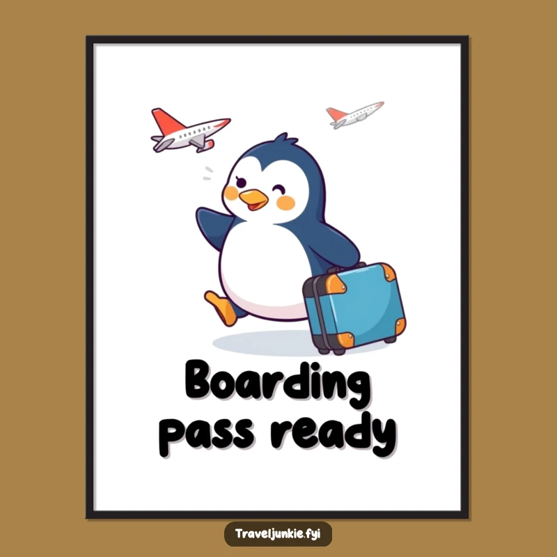 Funny Penguin Plane Digital Art A Hilarious Printable Gift For Walls