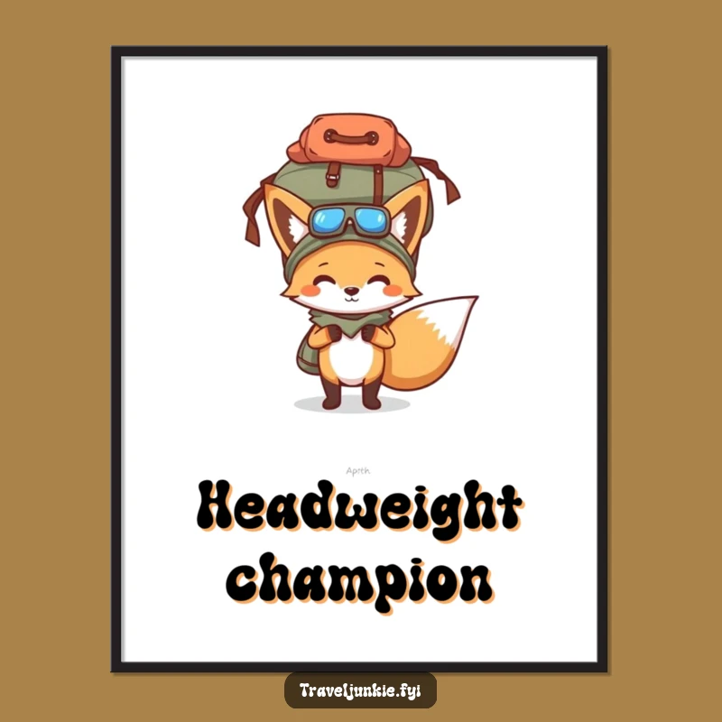 Funny Fox Travel Art Print - Hilarious Wall Decor Gift for Adventurers