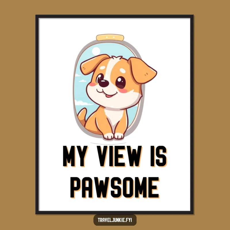 Funny Dog Travel Digital Art: Hilarious Decor for Adventurous Spaces