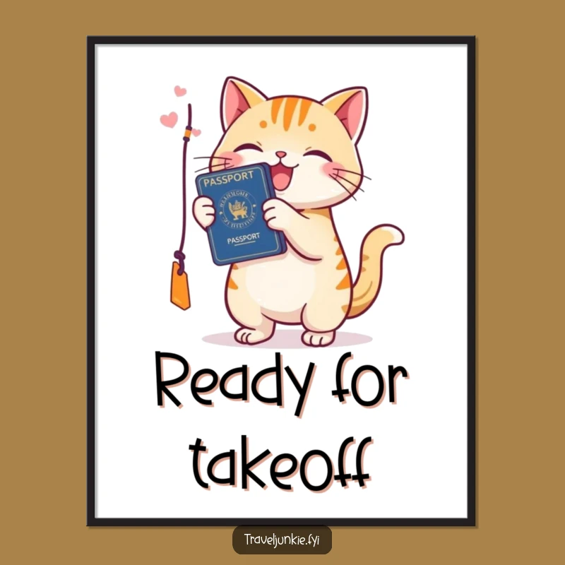 Funny Cat Passport Digital Art - Happy Traveler Decor Gift File