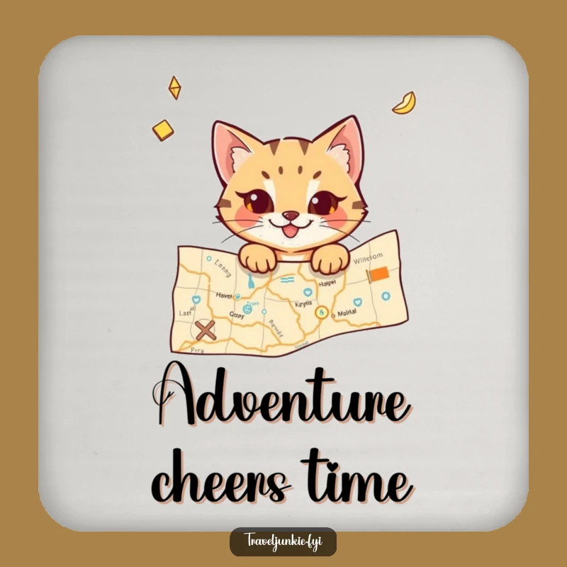 Funny Cat Coaster Set: Mischievous Character Drink Protectors for Travel Tables