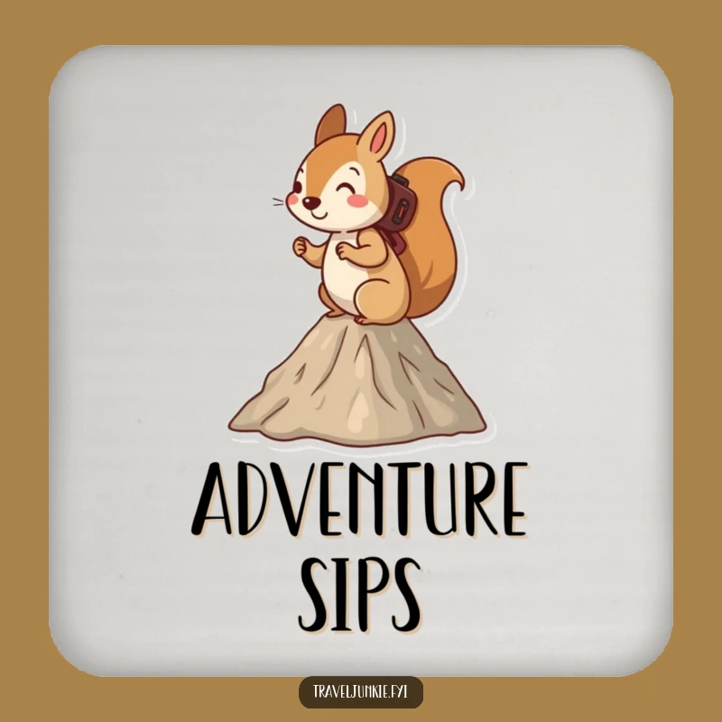 Funny Squirrel Mountain Hike Coaster - Adventurous Drink Protector Gift