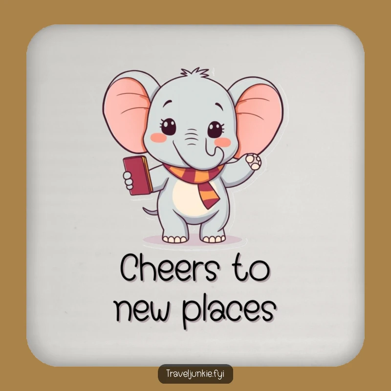Funny Elephant Passport Coasters: Protect Surfaces Hilariously!