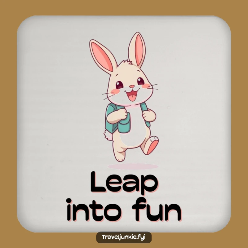 Funny Bunny Backpack Coaster: Protect Surfaces with Cheerful Humor!