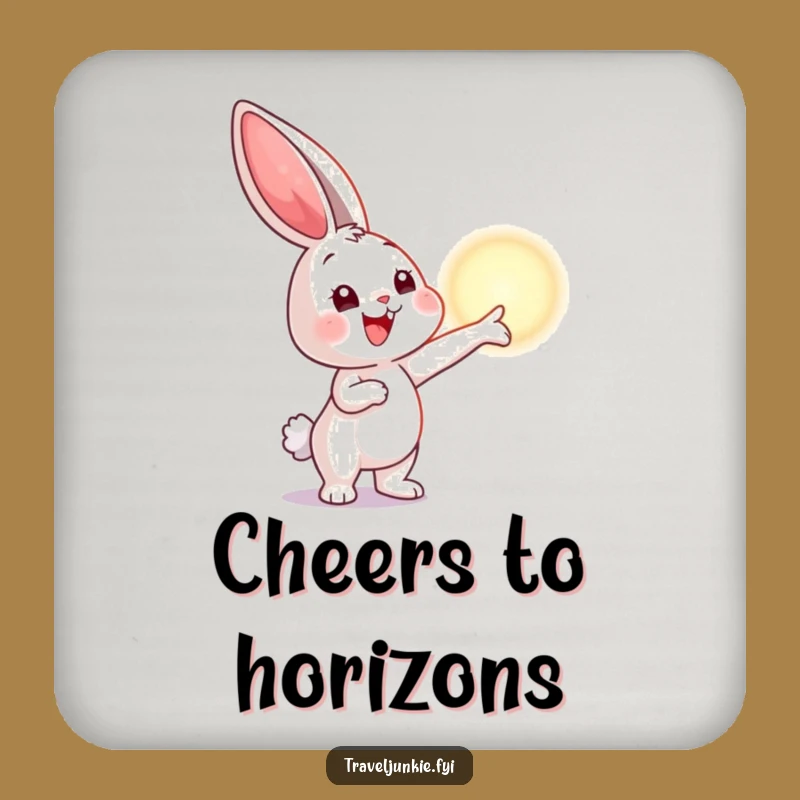 Funny Bunny Horizon Drink Coaster: Protect Surfaces with Inspirational Charm