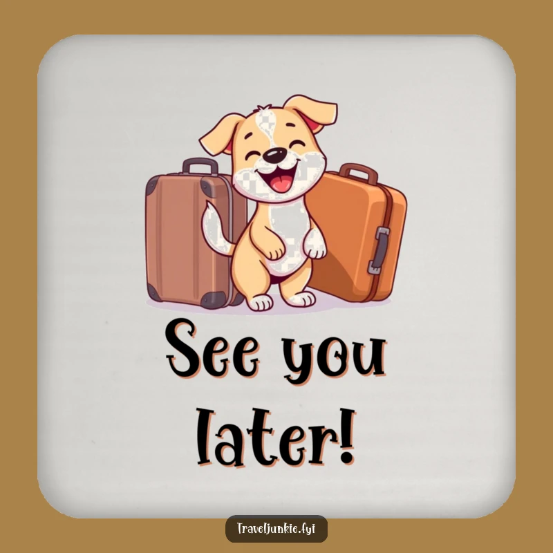 Funny Dog Suitcase Coaster: Protect Surfaces with This Hilarious Funny Gift!