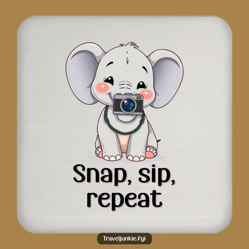 Funny Elephant Photo Coaster: Protect Surfaces with Humorous Pose Style